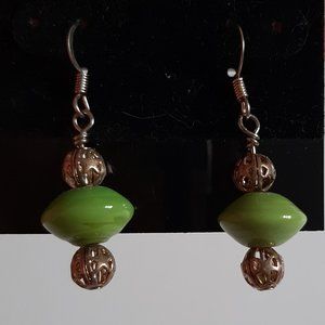 Green Dangle Earrings